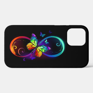 Levendige oneindigheid met een zwarte regenboogvli Case-Mate iPhone case
