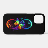 Levendige oneindigheid met een zwarte regenboogvli Case-Mate iPhone case (Achterkant (horizontaal))