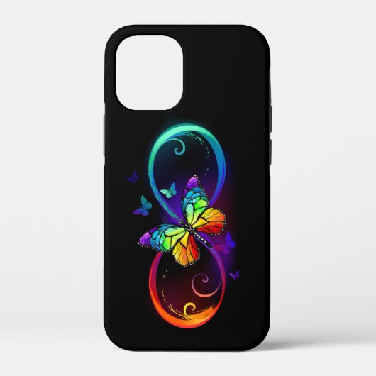 Levendige oneindigheid met een zwarte regenboogvli Case-Mate iPhone case (Achterkant)