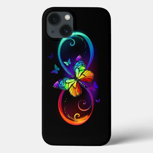 Levendige oneindigheid met een zwarte regenboogvli Case-Mate iPhone case (Achterkant)
