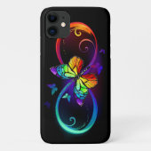 Levendige oneindigheid met een zwarte regenboogvli Case-Mate iPhone case (Achterkant)
