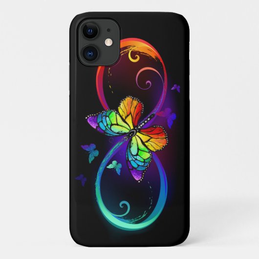 Levendige oneindigheid met een zwarte regenboogvli Case-Mate iPhone case (Achterkant)