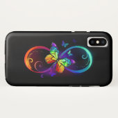 Levendige oneindigheid met een zwarte regenboogvli Case-Mate iPhone case (Achterkant (horizontaal))