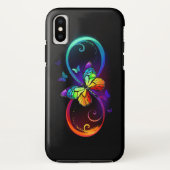 Levendige oneindigheid met een zwarte regenboogvli Case-Mate iPhone case (Achterkant)