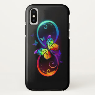 Levendige oneindigheid met een zwarte regenboogvli Case-Mate iPhone case