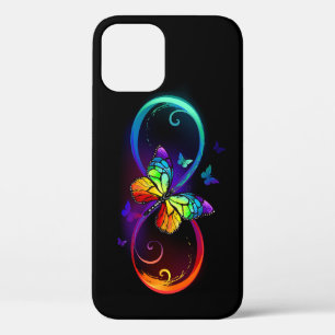 Levendige oneindigheid met een zwarte regenboogvli Case-Mate iPhone case