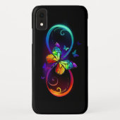 Levendige oneindigheid met een zwarte regenboogvli Case-Mate iPhone case (Achterkant)