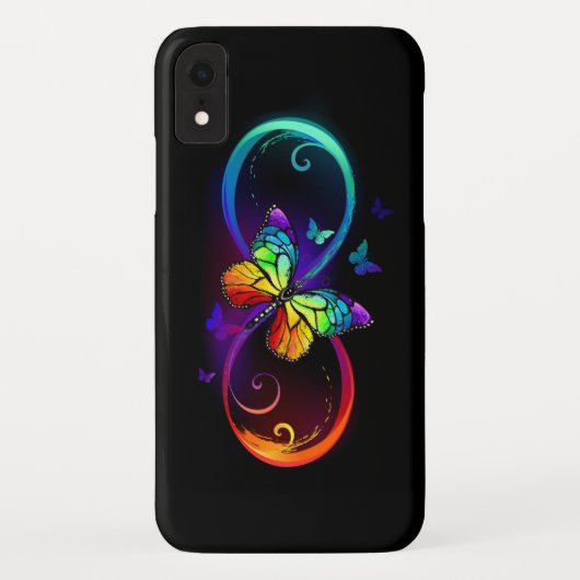 Levendige oneindigheid met een zwarte regenboogvli Case-Mate iPhone case (Achterkant)