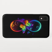 Levendige oneindigheid met een zwarte regenboogvli Case-Mate iPhone case (Achterkant (horizontaal))