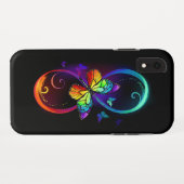 Levendige oneindigheid met een zwarte regenboogvli Case-Mate iPhone case (Achterkant (horizontaal))