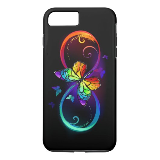 Levendige oneindigheid met een zwarte regenboogvli Case-Mate iPhone case (Achterkant)