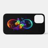 Levendige oneindigheid met een zwarte regenboogvli Case-Mate iPhone case (Achterkant (horizontaal))