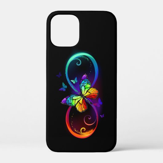 Levendige oneindigheid met een zwarte regenboogvli Case-Mate iPhone case (Achterkant)