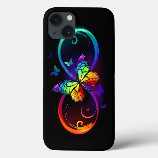 Levendige oneindigheid met een zwarte regenboogvli Case-Mate iPhone case (Achterkant)