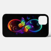 Levendige oneindigheid met een zwarte regenboogvli Case-Mate iPhone case (Achterkant (horizontaal))