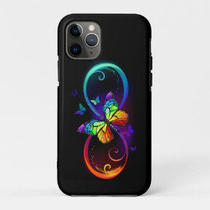 Levendige oneindigheid met een zwarte regenboogvli Case-Mate iPhone case