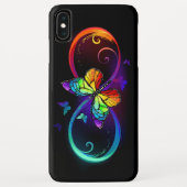 Levendige oneindigheid met een zwarte regenboogvli Case-Mate iPhone case (Achterkant)