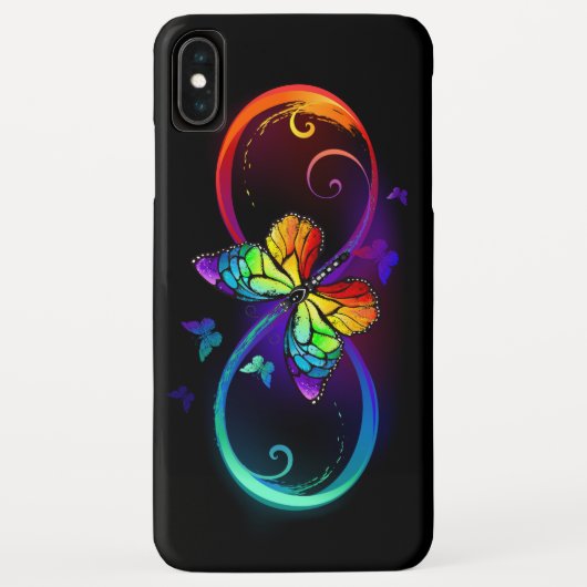 Levendige oneindigheid met een zwarte regenboogvli Case-Mate iPhone case (Achterkant)