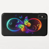 Levendige oneindigheid met een zwarte regenboogvli Case-Mate iPhone case (Achterkant (horizontaal))