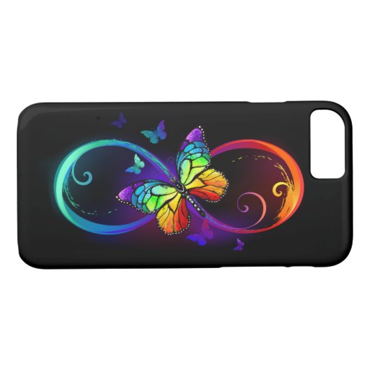 Levendige oneindigheid met een zwarte regenboogvli Case-Mate iPhone case (Achterkant (Horizontaal))