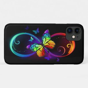 Levendige oneindigheid met een zwarte regenboogvli Case-Mate iPhone case