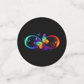 Levendige oneindigheid met een zwarte regenboogvli confetti (Kleine voorkant)