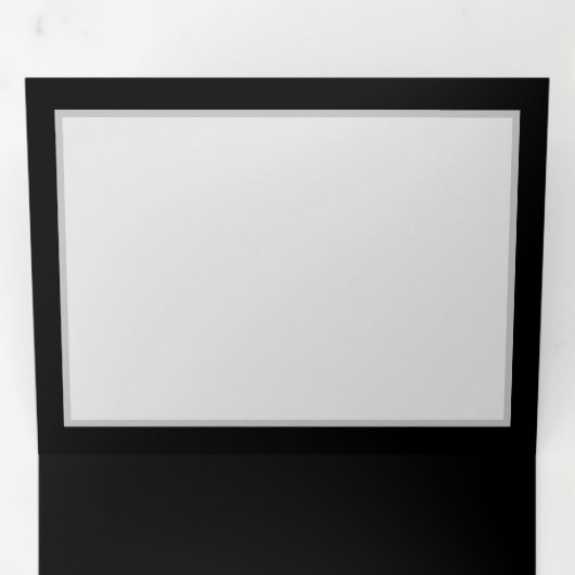 Levendige oneindigheid met een zwarte regenboogvli drieluik uitnodiging (Binnenzijde eerst)