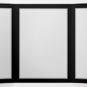 Levendige oneindigheid met een zwarte regenboogvli drieluik wenskaart (Binnenkant midden)