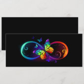 Levendige oneindigheid met een zwarte regenboogvli feestdagenkaart (Voorkant / Achterkant)