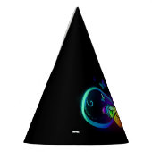 Levendige oneindigheid met een zwarte regenboogvli feesthoedjes (Links)