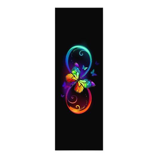 Levendige oneindigheid met een zwarte regenboogvli foto afdruk (Voorkant)