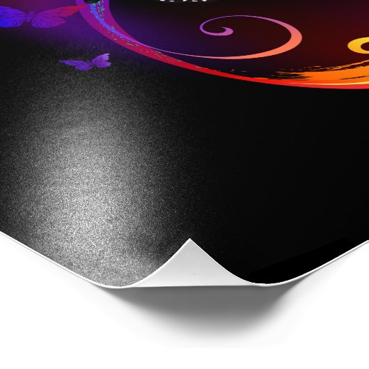 Levendige oneindigheid met een zwarte regenboogvli foto afdruk (Hoek)