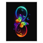 Levendige oneindigheid met een zwarte regenboogvli foto afdruk (Voorkant)