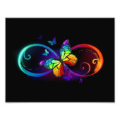 Levendige oneindigheid met een zwarte regenboogvli foto afdruk (Voorkant)