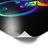 Levendige oneindigheid met een zwarte regenboogvli foto afdruk (Hoek)