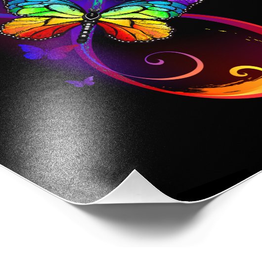 Levendige oneindigheid met een zwarte regenboogvli foto afdruk (Hoek)