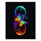 Levendige oneindigheid met een zwarte regenboogvli foto afdruk (Voorkant)
