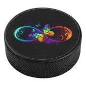 Levendige oneindigheid met een zwarte regenboogvli hockey puck (3/4)