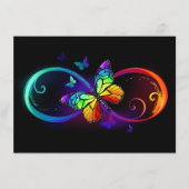 Levendige oneindigheid met een zwarte regenboogvli informatiekaartje (Voorkant)
