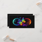 Levendige oneindigheid met een zwarte regenboogvli kaart (Voorkant / Achterkant in situ)