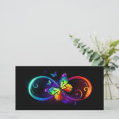 Levendige oneindigheid met een zwarte regenboogvli kaart (Staand voorkant)