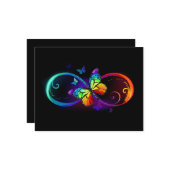 Levendige oneindigheid met een zwarte regenboogvli kaart (Voorkant / Achterkant in situ)