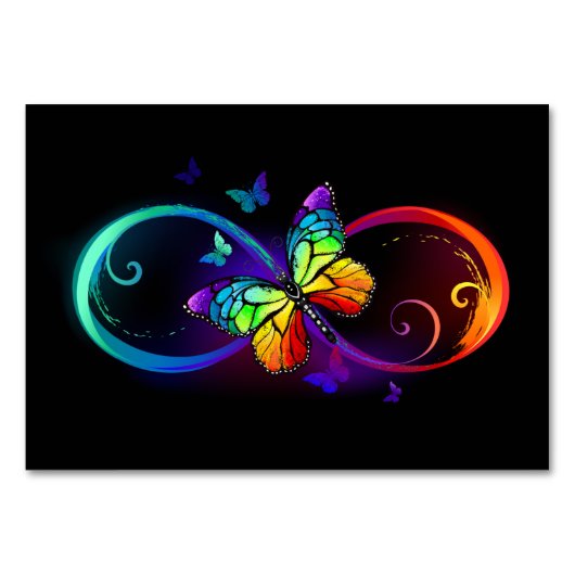 Levendige oneindigheid met een zwarte regenboogvli kaart (Voorkant)