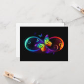 Levendige oneindigheid met een zwarte regenboogvli kaart (Voorkant / Achterkant in situ)
