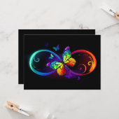 Levendige oneindigheid met een zwarte regenboogvli kaart (Voorkant / Achterkant in situ)