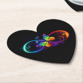 Levendige oneindigheid met een zwarte regenboogvli kartonnen onderzetters (Gekanteld)