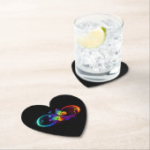 Levendige oneindigheid met een zwarte regenboogvli kartonnen onderzetters (Insitu)