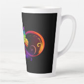 Levendige oneindigheid met een zwarte regenboogvli latte mok (Rechts)