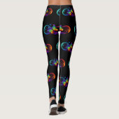 Levendige oneindigheid met een zwarte regenboogvli leggings (Achterkant)