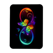 Levendige oneindigheid met een zwarte regenboogvli magneet (Verticaal)